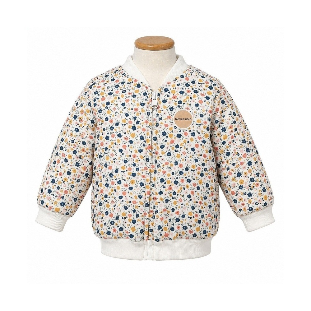 First Impressions Reversible Floral Bomber Jacket Faux Sherpa Size 24 Months NWT